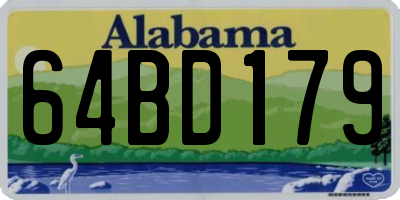 AL license plate 64BD179