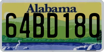 AL license plate 64BD180