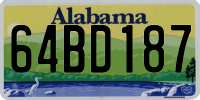 AL license plate 64BD187