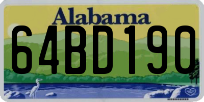 AL license plate 64BD190