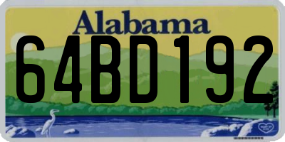 AL license plate 64BD192