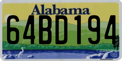 AL license plate 64BD194
