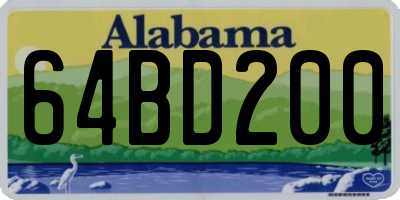 AL license plate 64BD200