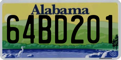 AL license plate 64BD201