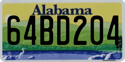 AL license plate 64BD204