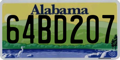 AL license plate 64BD207