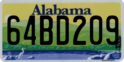 AL license plate 64BD209