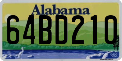AL license plate 64BD210