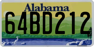 AL license plate 64BD212