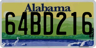 AL license plate 64BD216