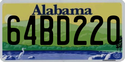 AL license plate 64BD220