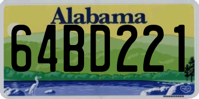 AL license plate 64BD221