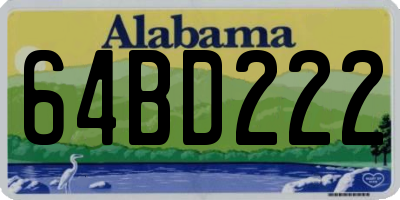 AL license plate 64BD222