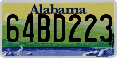AL license plate 64BD223