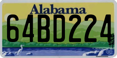 AL license plate 64BD224