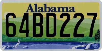 AL license plate 64BD227