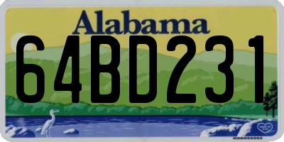 AL license plate 64BD231