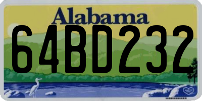 AL license plate 64BD232
