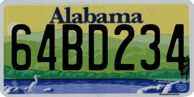 AL license plate 64BD234