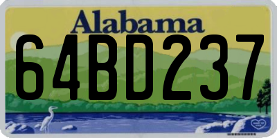 AL license plate 64BD237