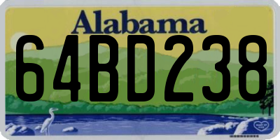 AL license plate 64BD238