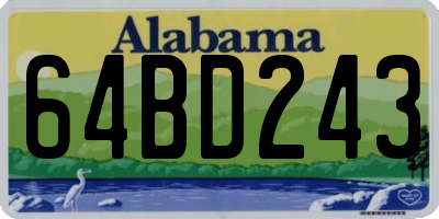 AL license plate 64BD243