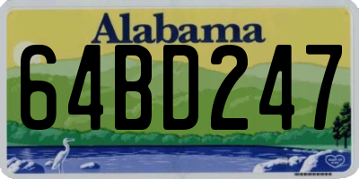 AL license plate 64BD247