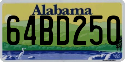 AL license plate 64BD250