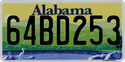 AL license plate 64BD253