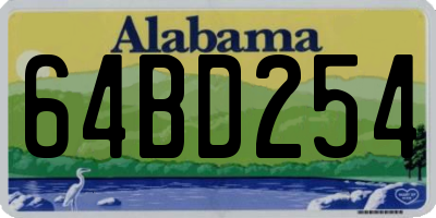 AL license plate 64BD254