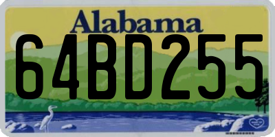 AL license plate 64BD255