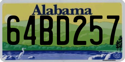 AL license plate 64BD257