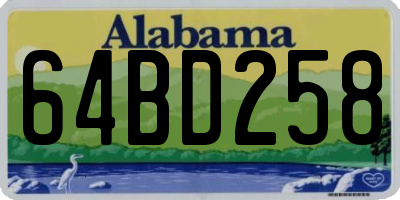 AL license plate 64BD258