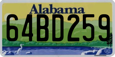 AL license plate 64BD259