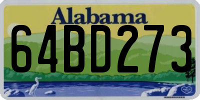 AL license plate 64BD273
