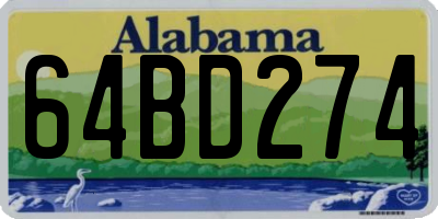 AL license plate 64BD274