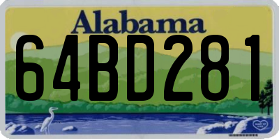 AL license plate 64BD281