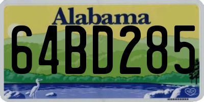 AL license plate 64BD285