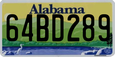 AL license plate 64BD289