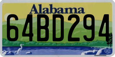 AL license plate 64BD294