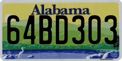 AL license plate 64BD303