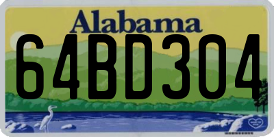 AL license plate 64BD304