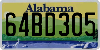 AL license plate 64BD305