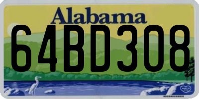 AL license plate 64BD308