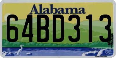 AL license plate 64BD313
