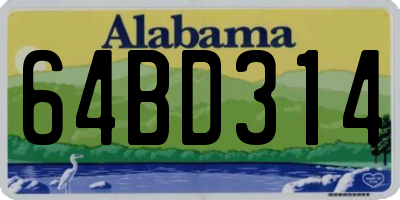 AL license plate 64BD314