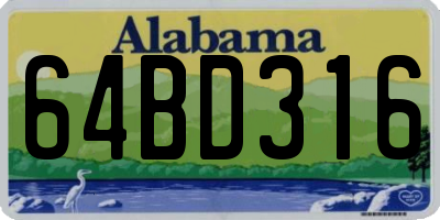 AL license plate 64BD316
