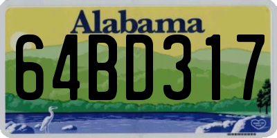 AL license plate 64BD317
