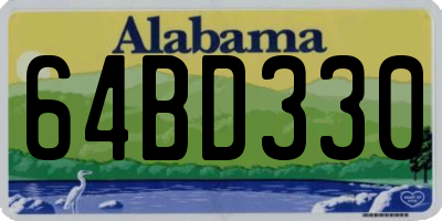 AL license plate 64BD330