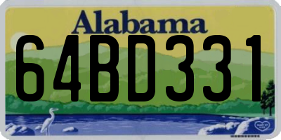 AL license plate 64BD331